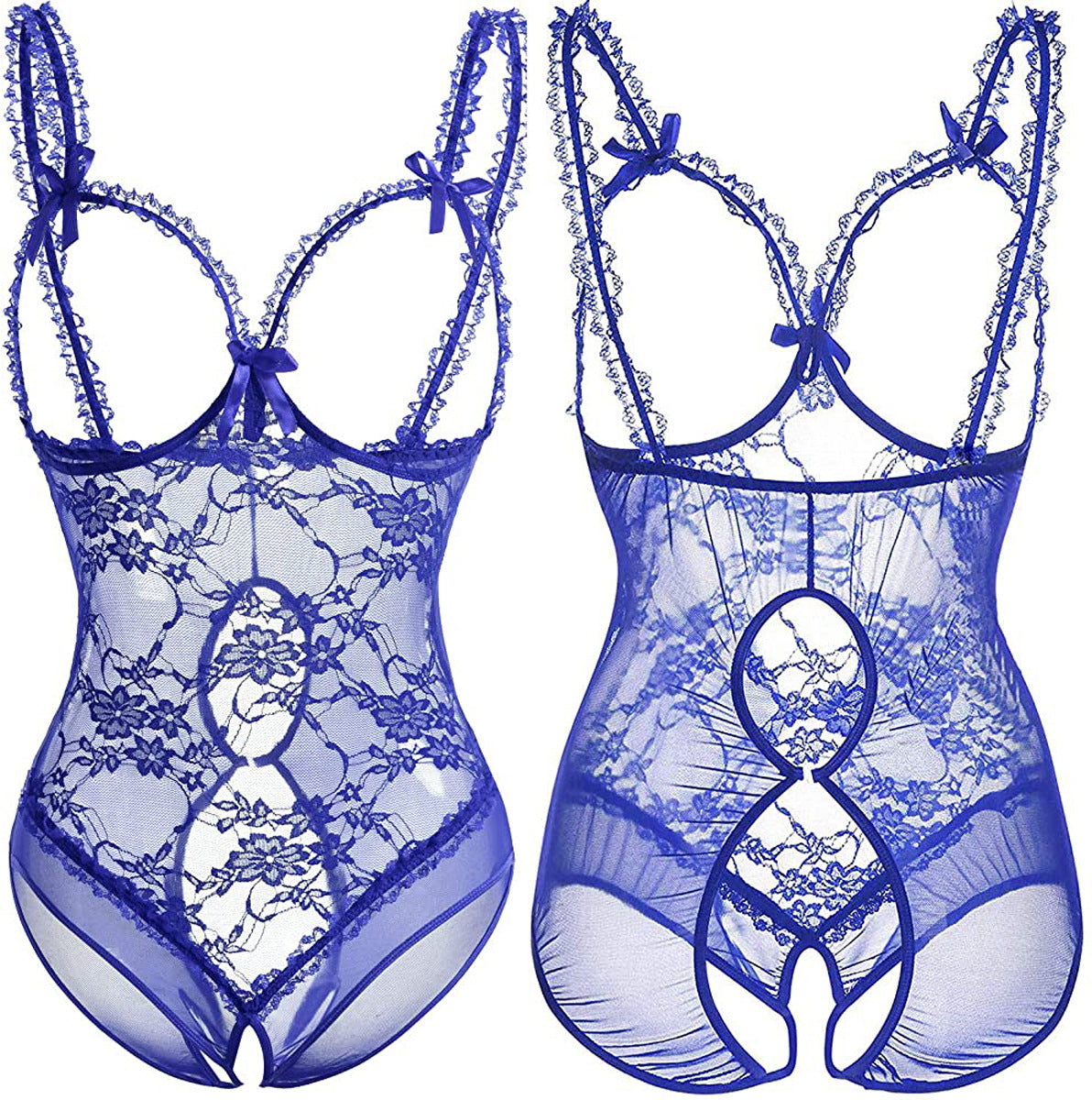 Ladies See-through Lace Sexy One-piece Underwear Set