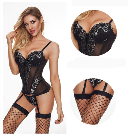 One Piece Sexy Lingerie Black Fishnet Stockings