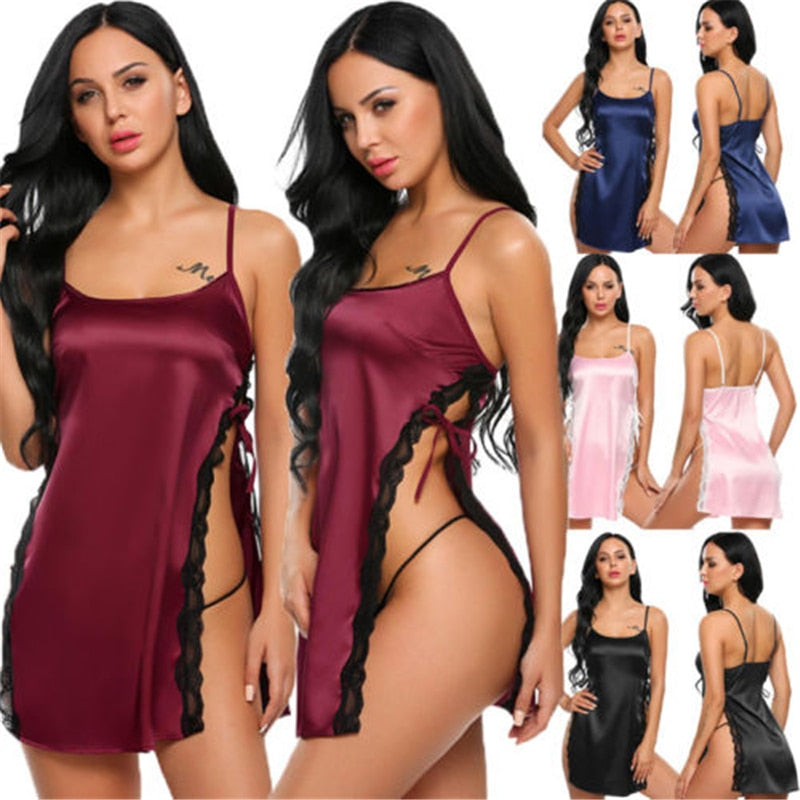 silk sexy lingerie nightdress