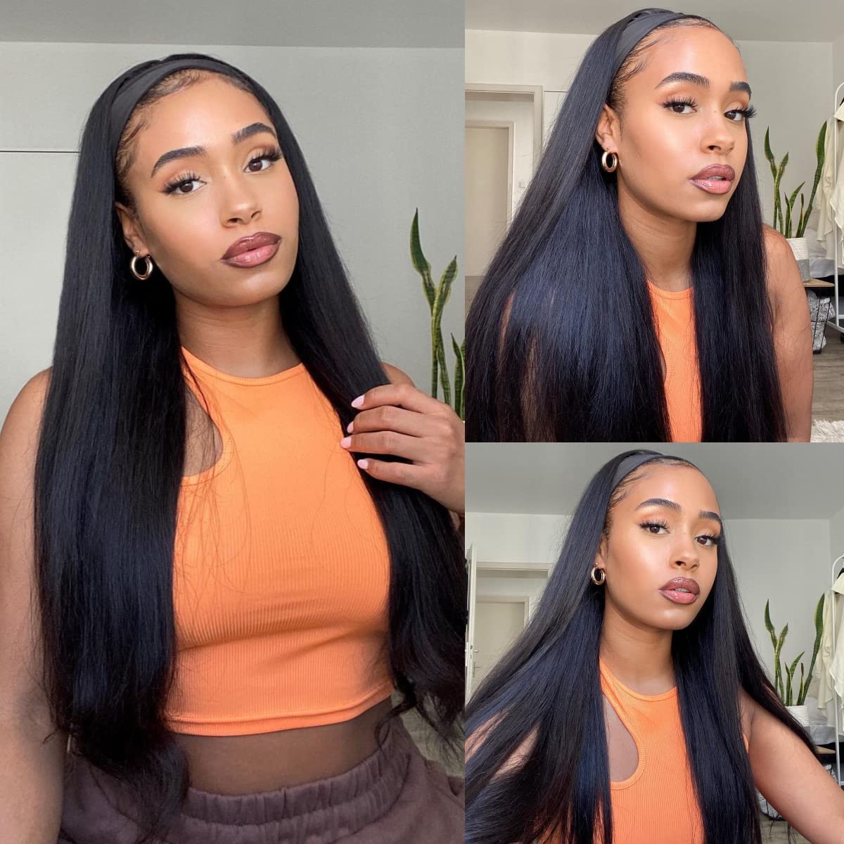 Brazilian Straight Headband Wig