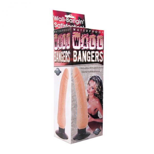 Waterproof Wall Bangers Beige Vibrating Dildo