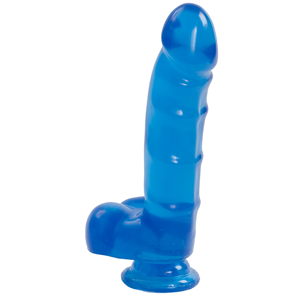 Jelly Jewels Cock Balls Suction Cup Sapphire Blue