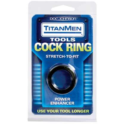 Titanmen Cock Ring  Stretch To Fit  - Black