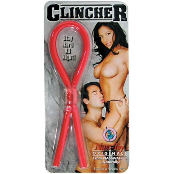 Clincher Adjustable Rubber Cock Ring Red