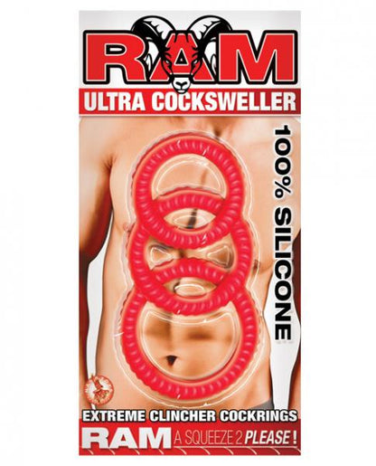 Ram Ultra Silicone Cocksweller Cock Rings Red