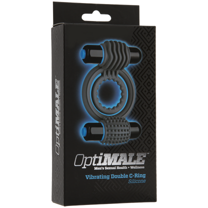 Optimale Silicone Vibrating Double C-Ring Slate