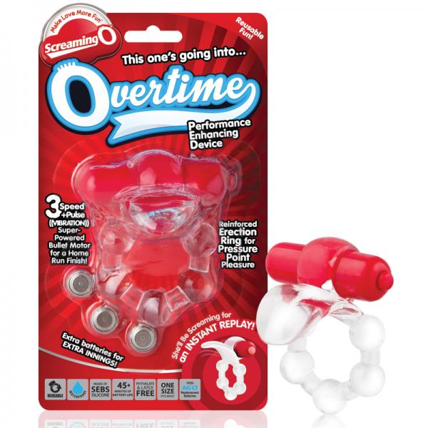 Screaming O Overtime Red Vibrating Cock Ring