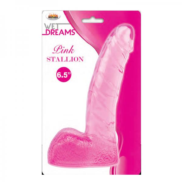 Wet Dreams Pink Stallion Dildo with Balls Pink