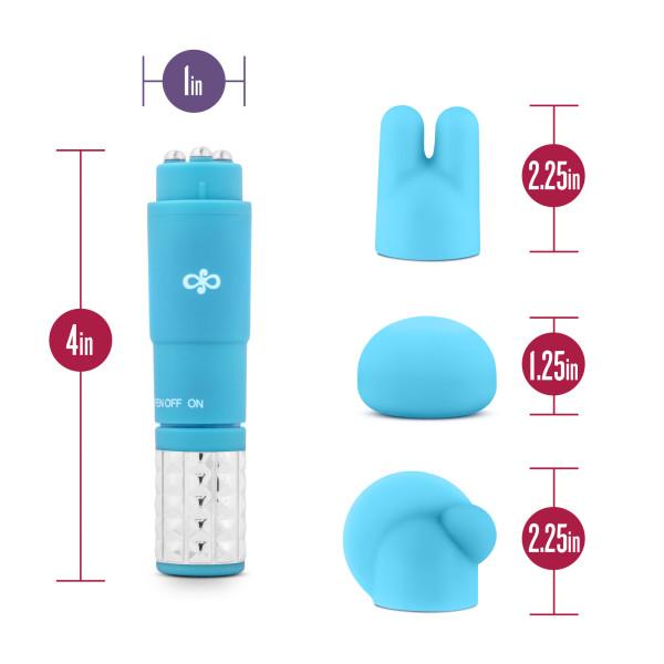 Revitalize Massage Kit with 3 Silicone Attachments Blue