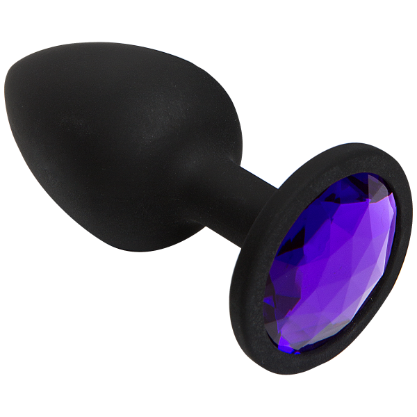 Booty Bling Small Black Plug Purple Stone