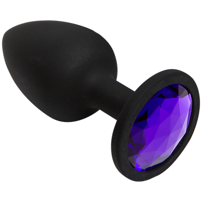 Booty Bling Small Black Plug Purple Stone