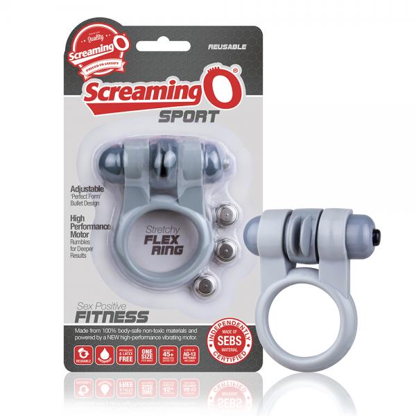 Screaming O Sport Flex Vibrating Ring Gray