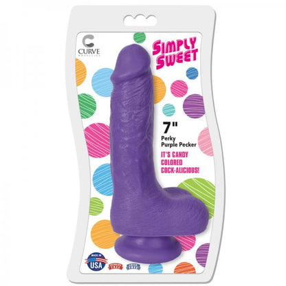 Simply Sweet Perky Purple Pecker 7 inches Dildo