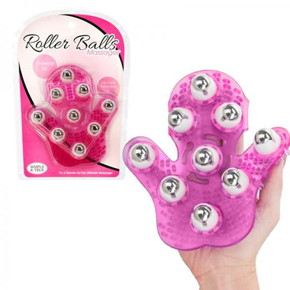 Roller Balls Massager Pink Massage Glove