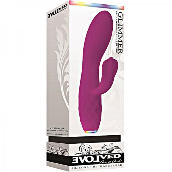 Evolved Glimmer 7 Function Dual Motors Rechargeable Silicone Waterproof Purple