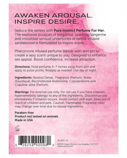 Pure Instinct Pheromone Perfume For Her 0.5oz