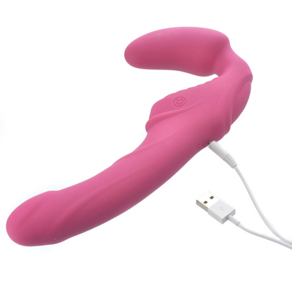 A&e Eve's Vibrating Strapless Strap On Dual Motors 9 Function Usb Rechargeable Cord Included Silicon