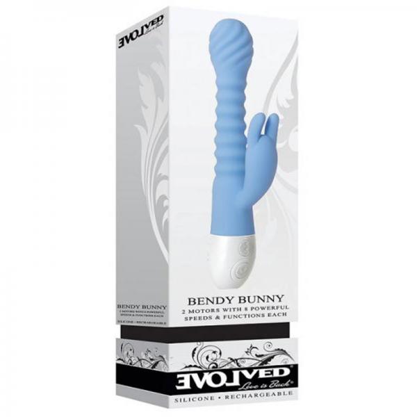 Evolved Bendy Bunny Dual Motors 8 Speeds&functions Ubs Rechargeable Cord Included Silicone Waterproo