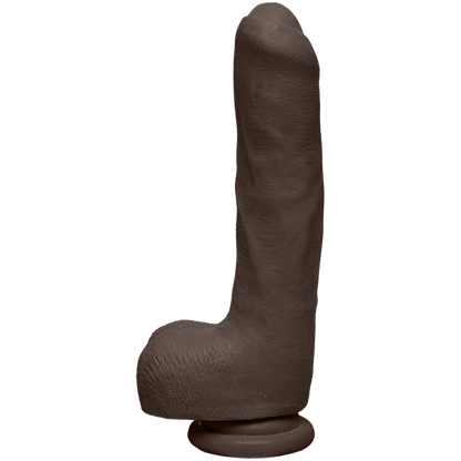 The D 9 inches Uncut D Dildo with Balls Black