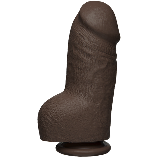 The D Fat D 8 inches With Balls Firmskyn Brown Dildo