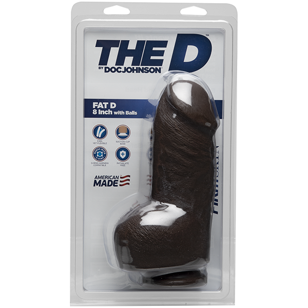 The D Fat D 8 inches With Balls Firmskyn Brown Dildo