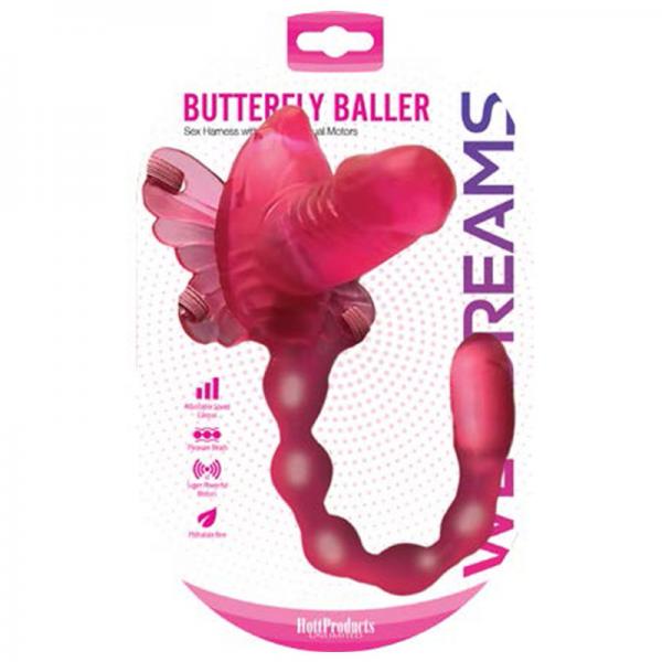 Wet Dreams Butterfly Baller Sex Harness With Dildo And Dual Motors