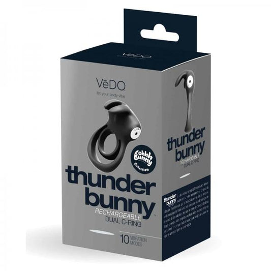 Vedo Thunder Rechargeable Dual Cockring Black