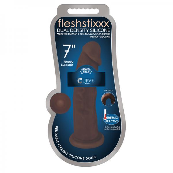 Fleshstixxx 7in Silicone Dildo Chocolate