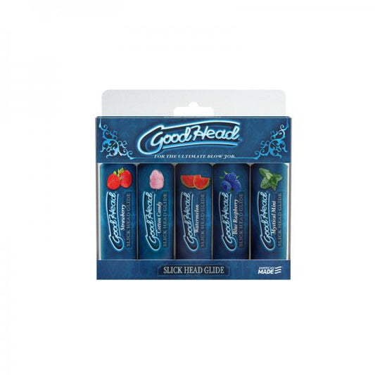 Goodhead - Slick Head  Glide - 5 Pack - 1 Fl. Oz Strawberry, Cotton Candy, Watermelon, Blue Raspberr