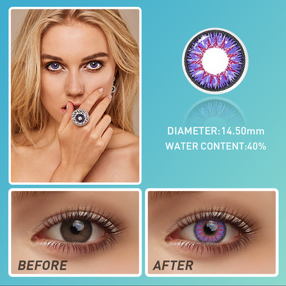 Vika Tricolor Violet Lavender | Yearly | Colored Contact Lenses