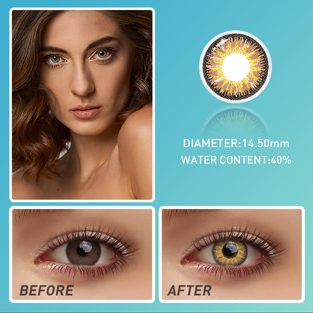 Vika Tricolor Mocchiato Brown | Yearly |  Colored Contact Lenses