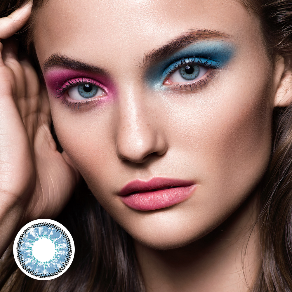 Vika Tricolor Dolce Blue｜Yearly｜Colored Contact Lenses