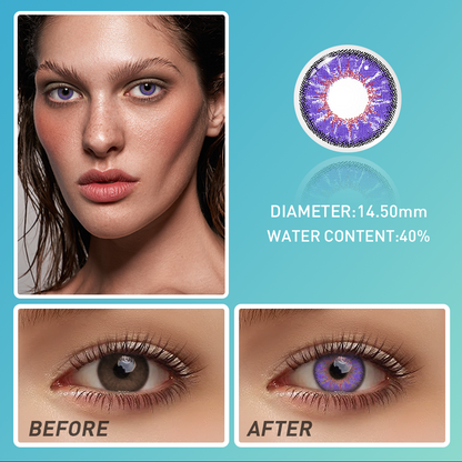 Free Shipping | Vika Tricolor Dolce Purple｜Yearly｜Color Contact Lenses with