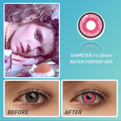 Demon Slayer Pink Grey | Yearly | Color Contact Lenses